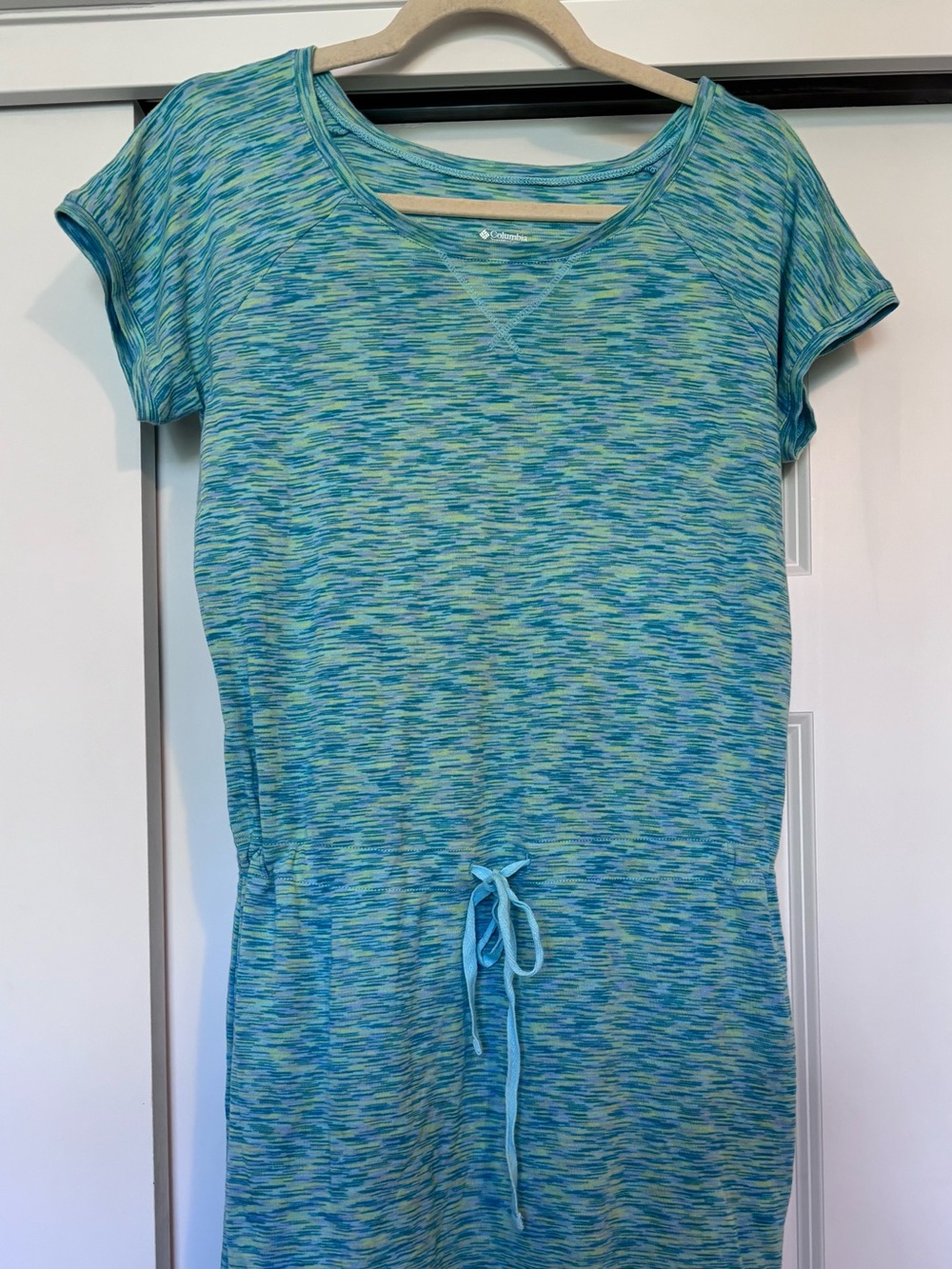 Columbia Blue-Green Space-Dye Mini Dress